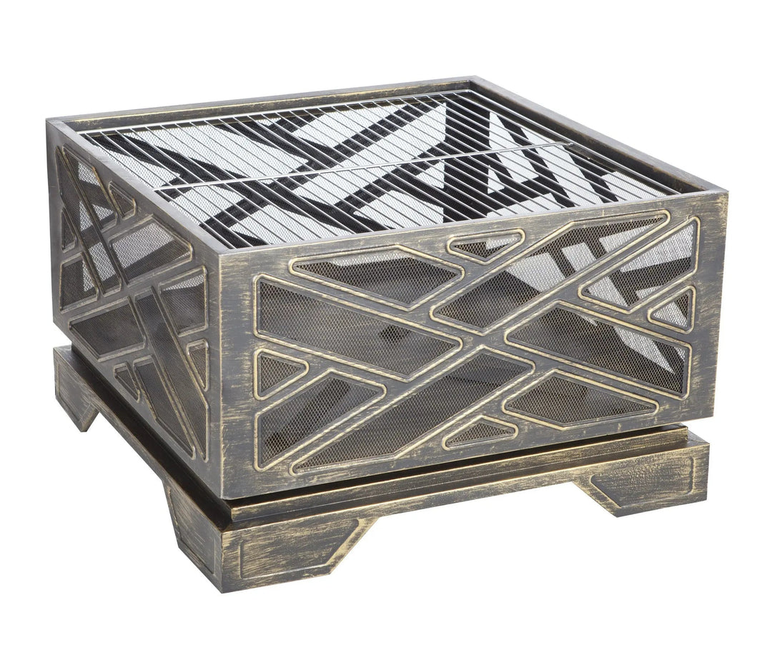 Catalano Square Fire Pit with Steel and Mesh Bowl