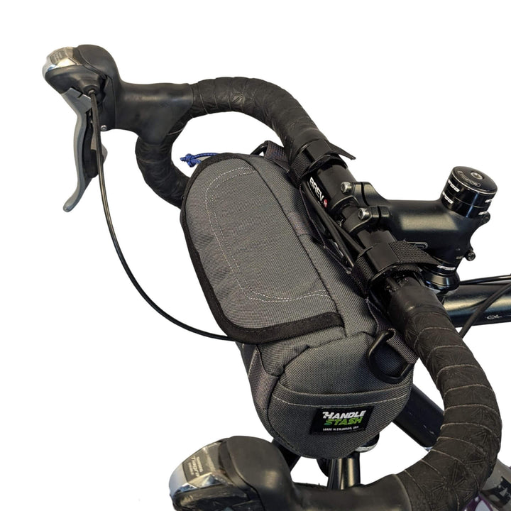 HandleStash Handlebar Bag - Charcoal & Blue Burrito