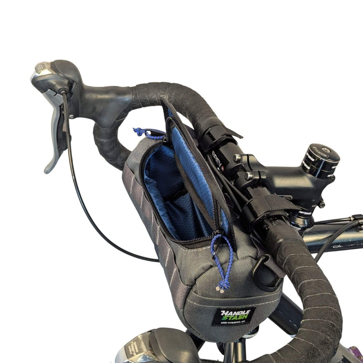 HandleStash Handlebar Bag - Charcoal & Blue Burrito