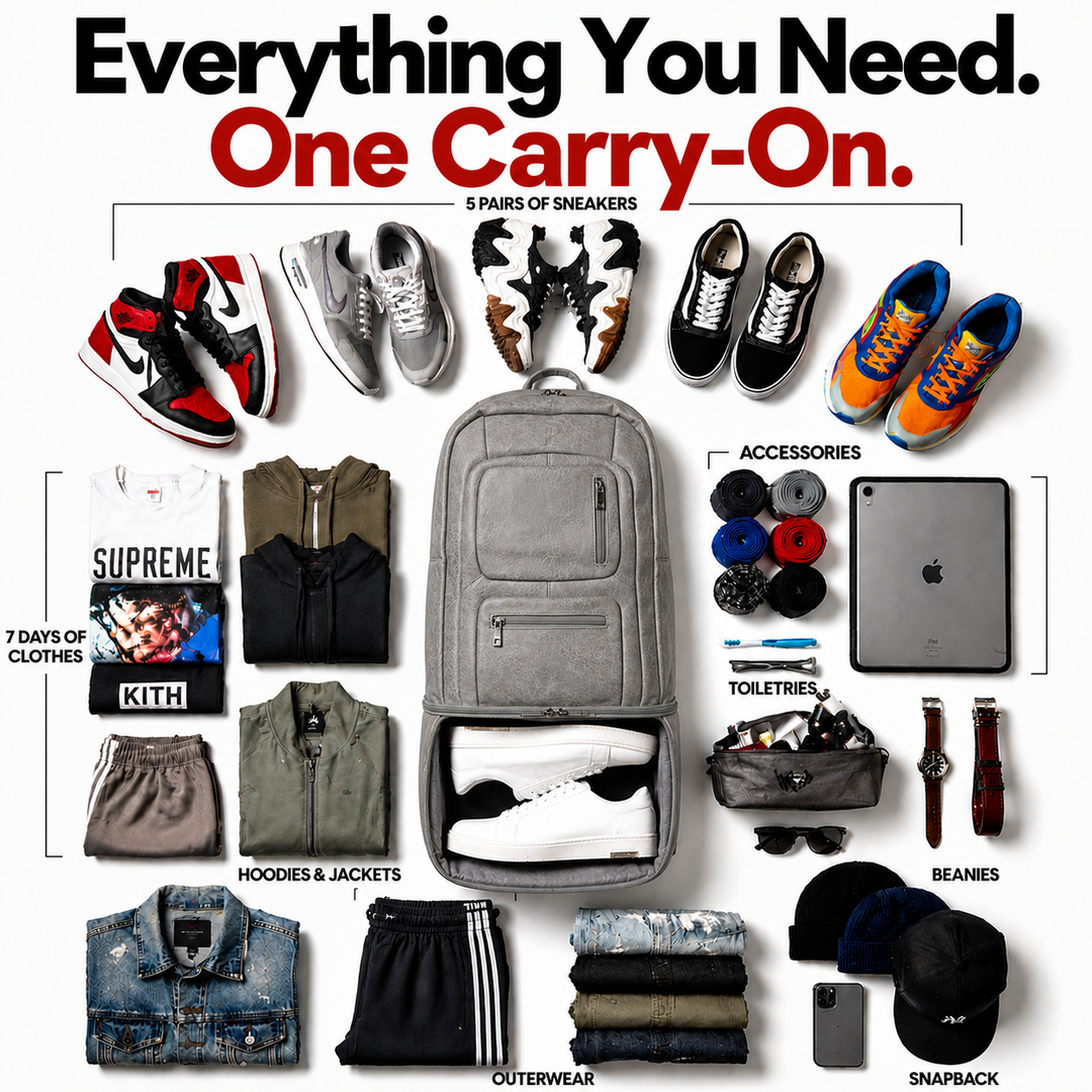 Sole Premise Grey Leather Luxury Carry-On Backpack (Patented Signature Design)