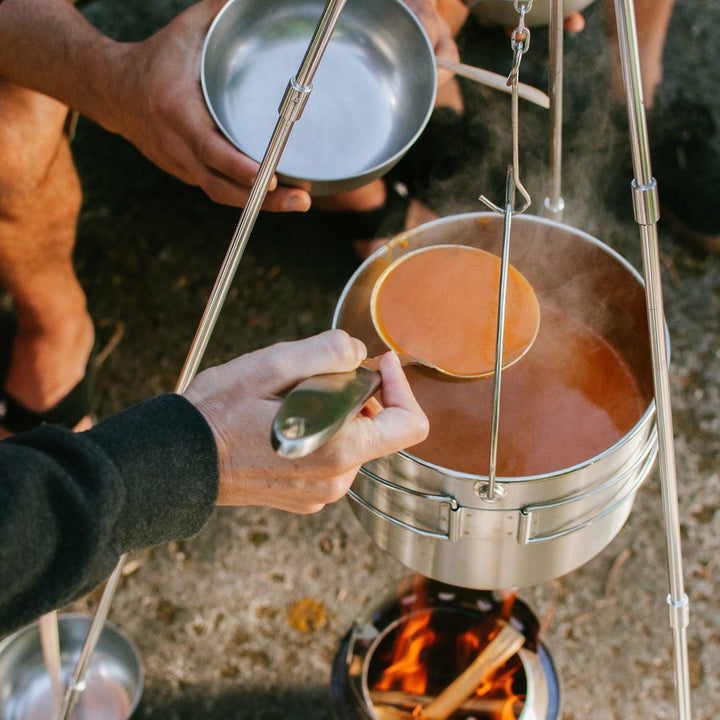 TRAPSKI Solo Stove Pot 900/1800/4000 Stainless Steel Companion Pots | Lightweight Aluminum Pot Holding Tripod | Great Portable Cookware for Backpacking, Camping & Survival Adventures | Deisgned for use with Lite/Titan/Campfire Solo Stoves