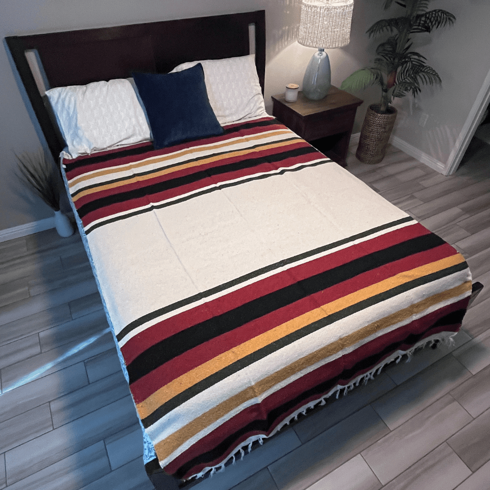 West Path Wool Striped Mexican Blanket