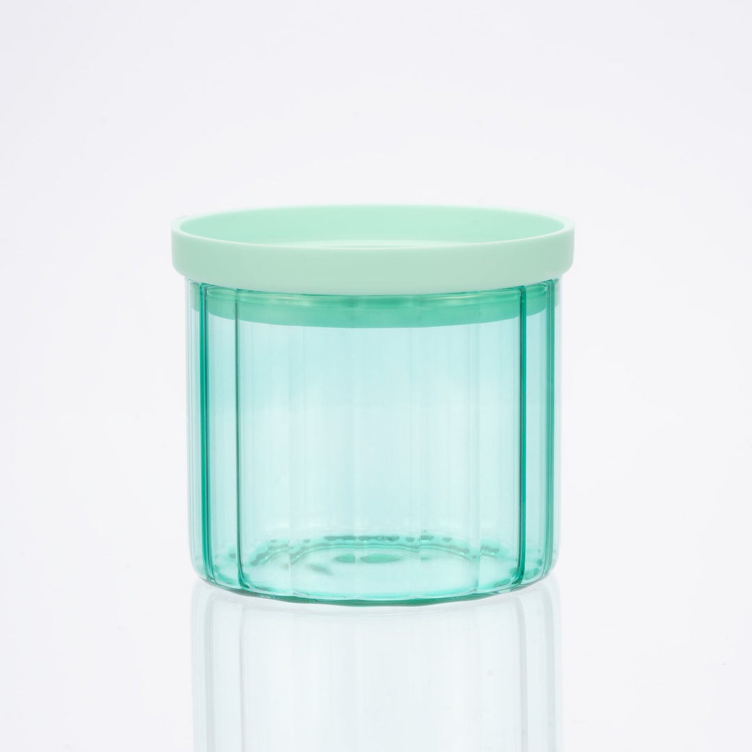 Glass Canister Set & Glass Lid - Diamond Blue