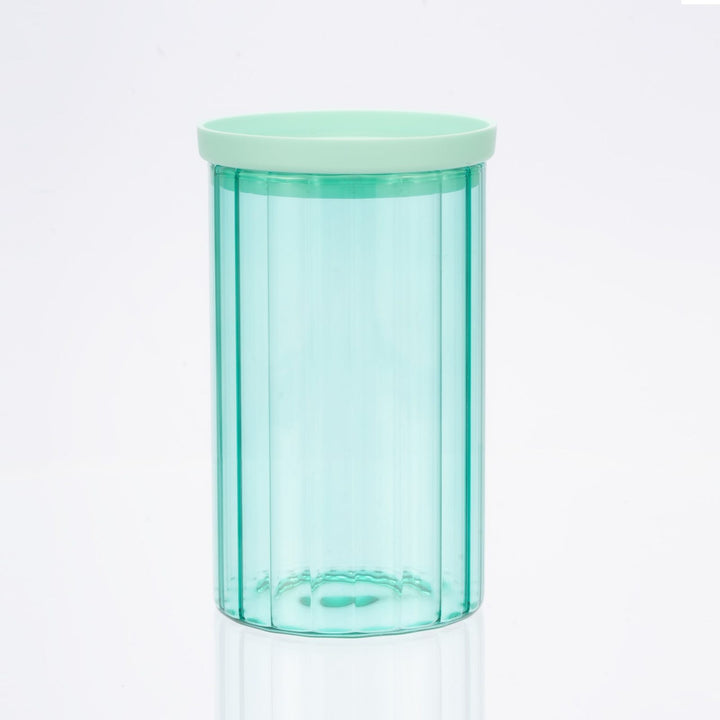 Glass Canister Set & Glass Lid - Diamond Blue