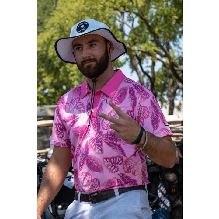 Shank it Golf Pink Floral Polo