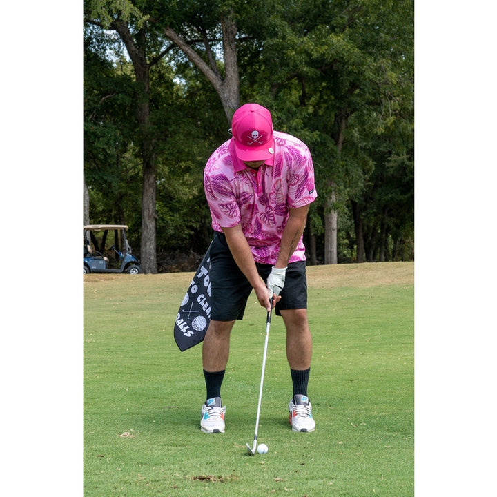 Shank it Golf Pink Floral Polo