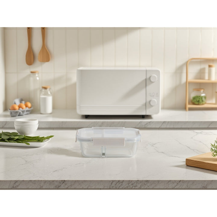 Glass Bento Box - 3 Sections Vanilla