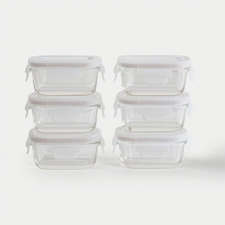 Mini Glass Container Set - Rectangular Vanilla