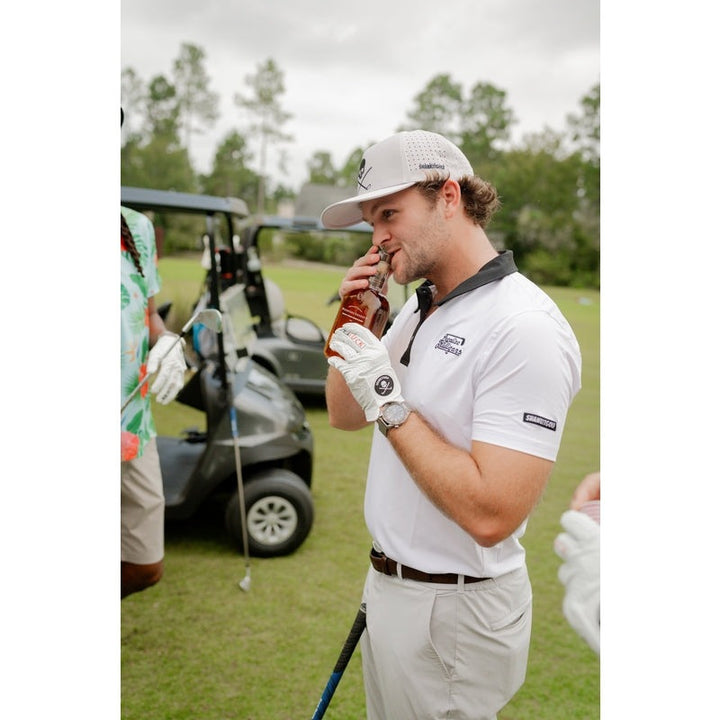 Shank it Golf Legalize Mulligans White Polo