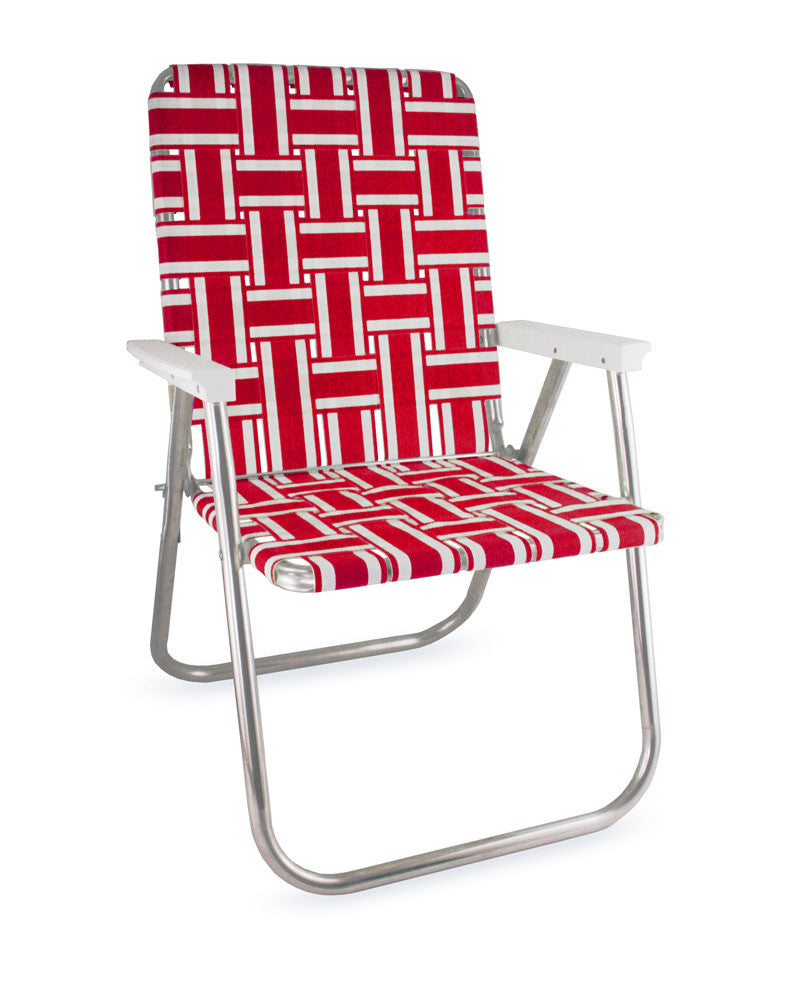 Lawn Chair USA Red and White Stripe Classic Lawn Chair