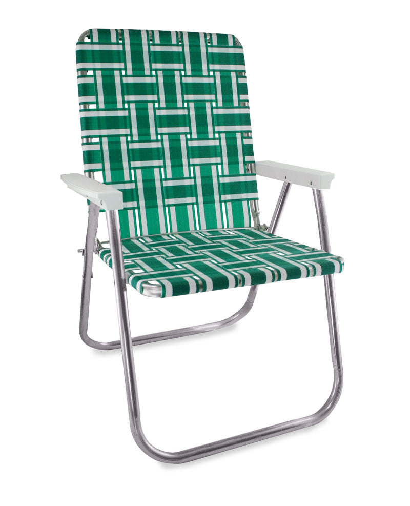 Lawn Chair USA Green and White Stripe Classic Lawn Chair