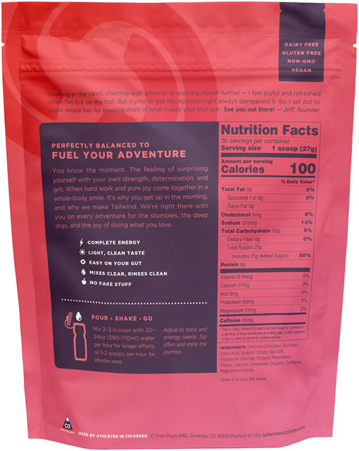 Tailwind Nutrition Caffeinated Endurance Fuel - Raspberry