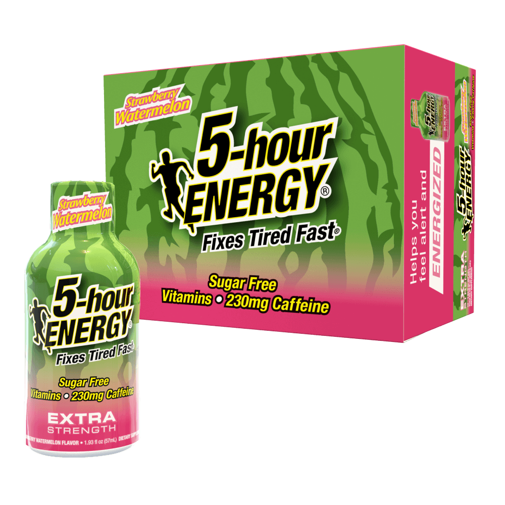 24 Pack 5-hour ENERGY Extra Strength Shots, Strawberry Watermelon Flavor Flavor, 1.93 Fl Oz