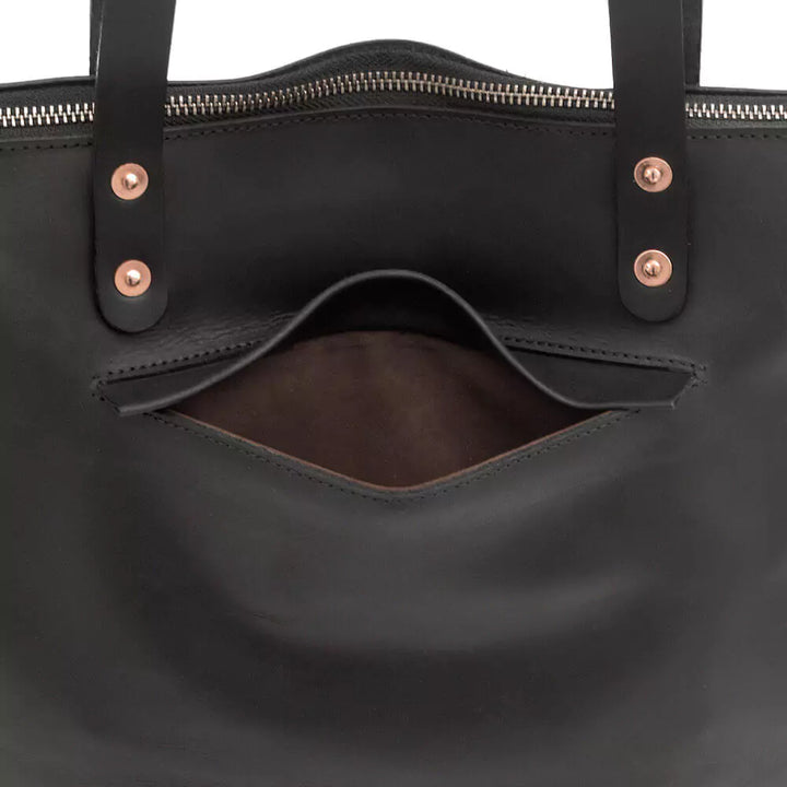 Eden OVERSIZED Leather Tote Bag - Zippered