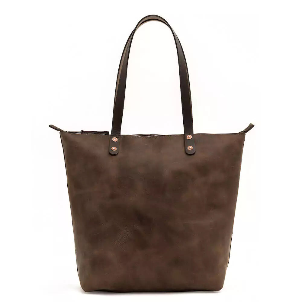 Eden LARGE Leather Tote Bag - Zippered