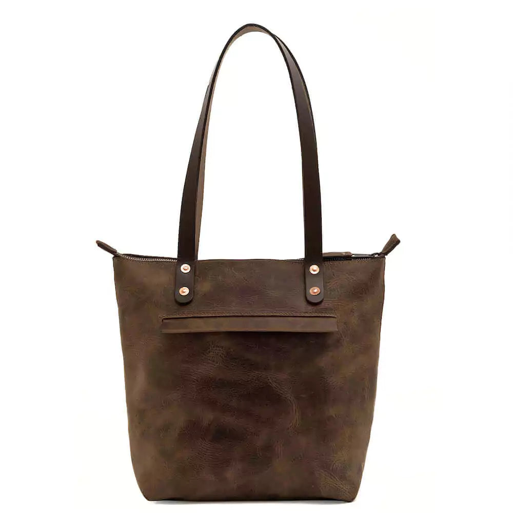 Eden SMALL Leather Tote Bag - Zippered