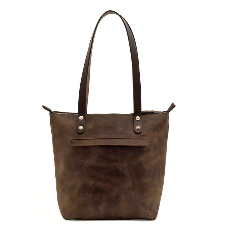 Eden SMALL Leather Tote Bag - Zippered