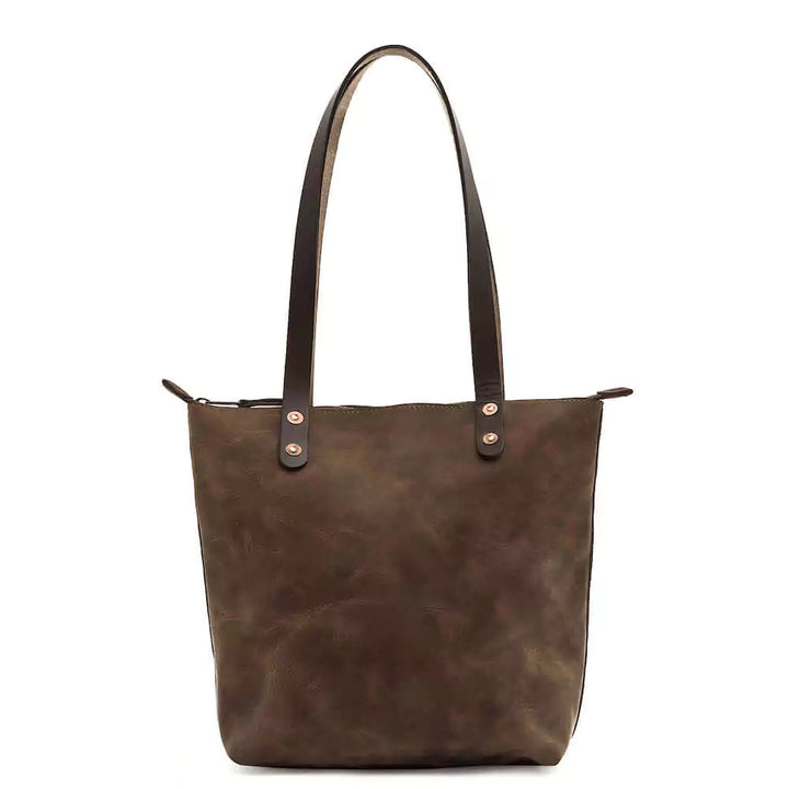 Eden SMALL Leather Tote Bag - Zippered
