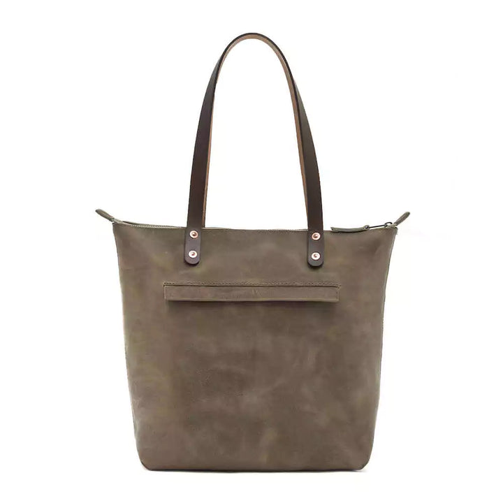 Eden LARGE Leather Tote Bag - Zippered