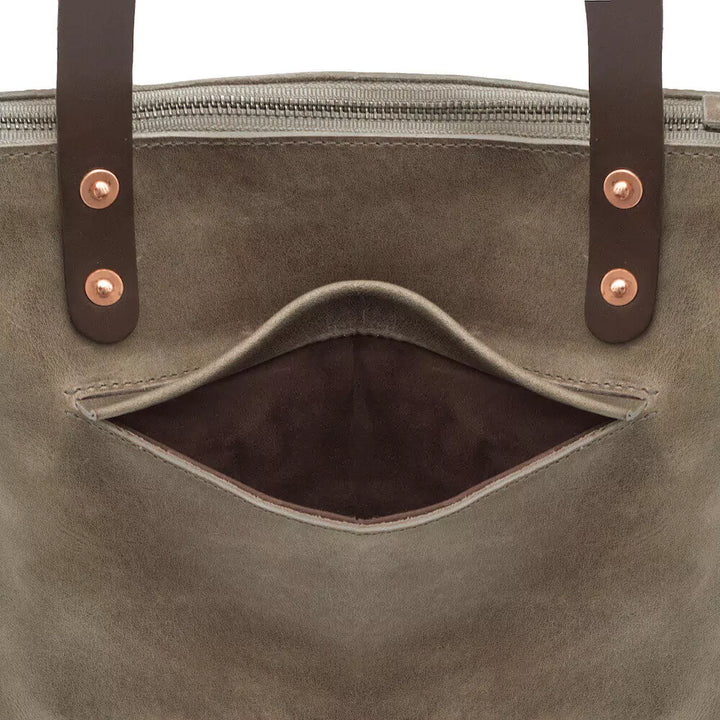Eden LARGE Leather Tote Bag - Zippered