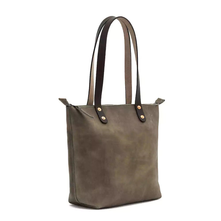 Eden SMALL Leather Tote Bag - Zippered