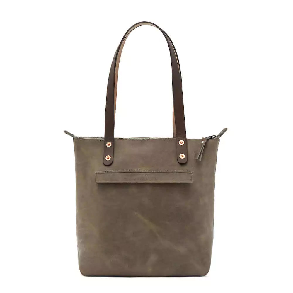Eden SMALL Leather Tote Bag - Zippered