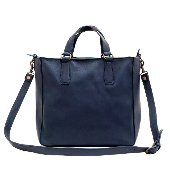 Ellington Leather Market Tote with Zippered Pouch