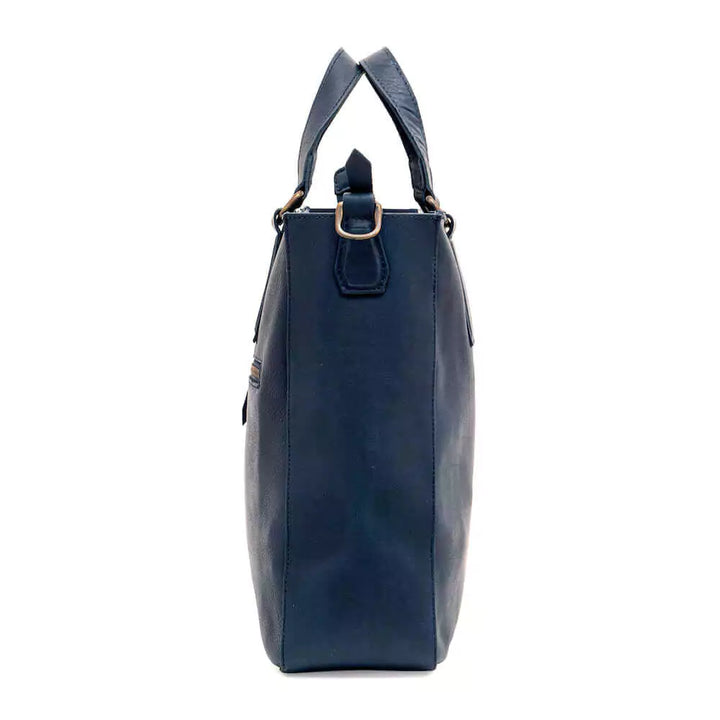 Ellington Leather Market Tote with Zippered Pouch