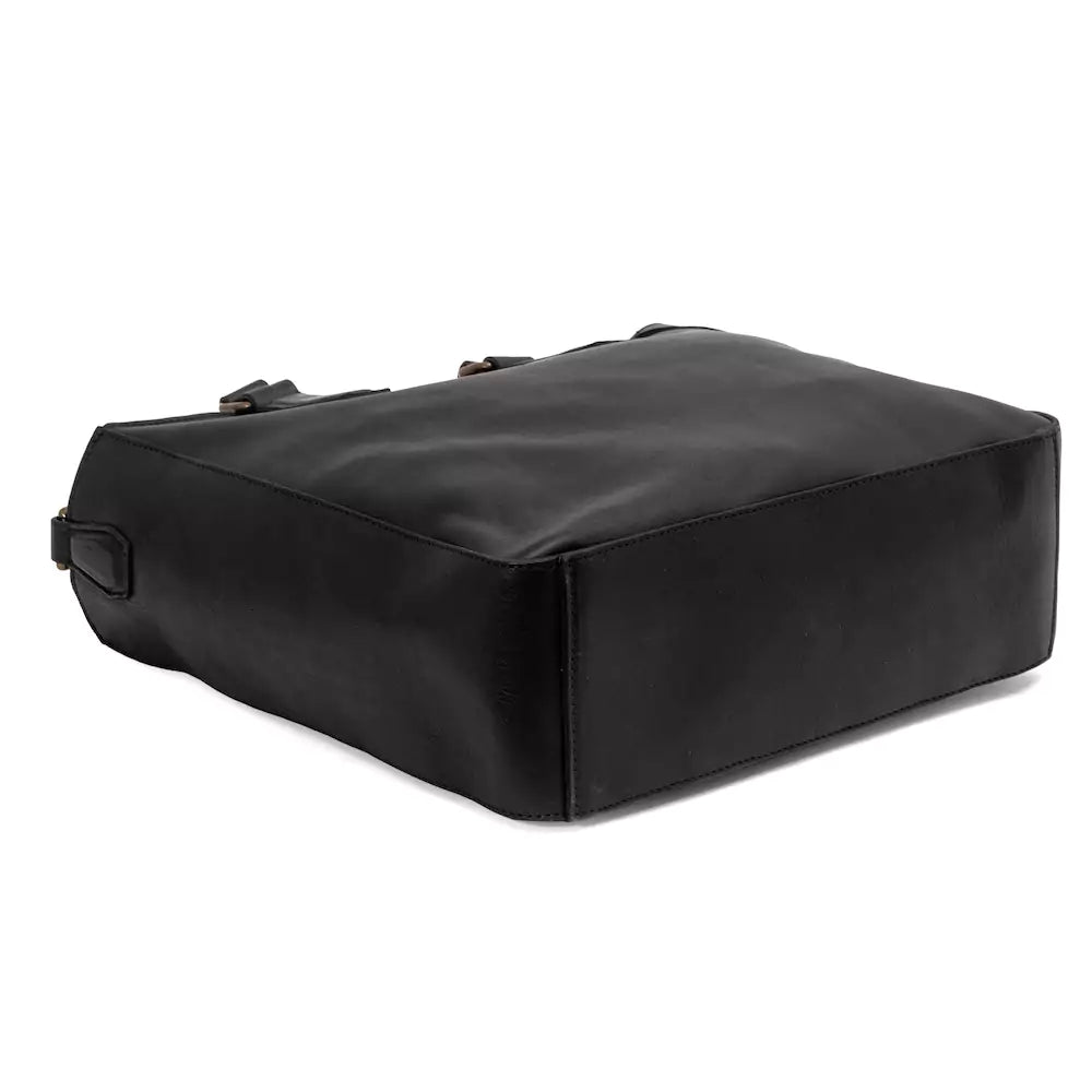 Ellington Leather Market Tote with Zippered Pouch