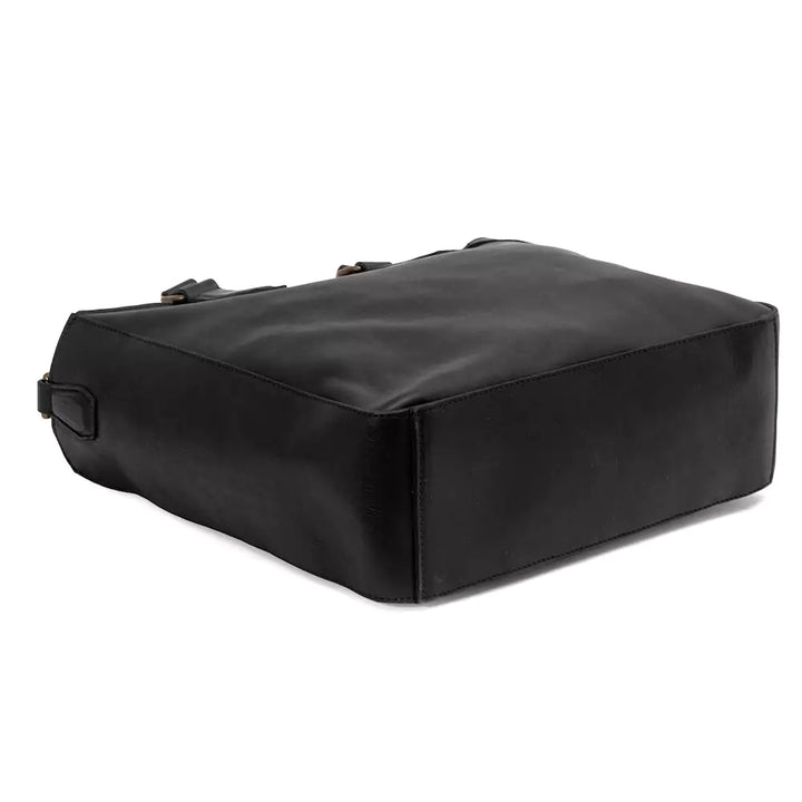 Ellington Leather Market Tote with Zippered Pouch