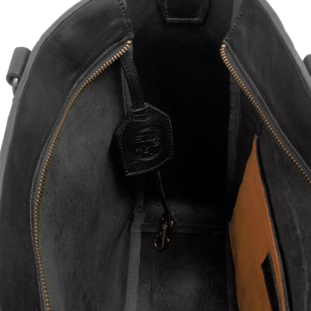 Ellington Leather Market Tote with Zippered Pouch