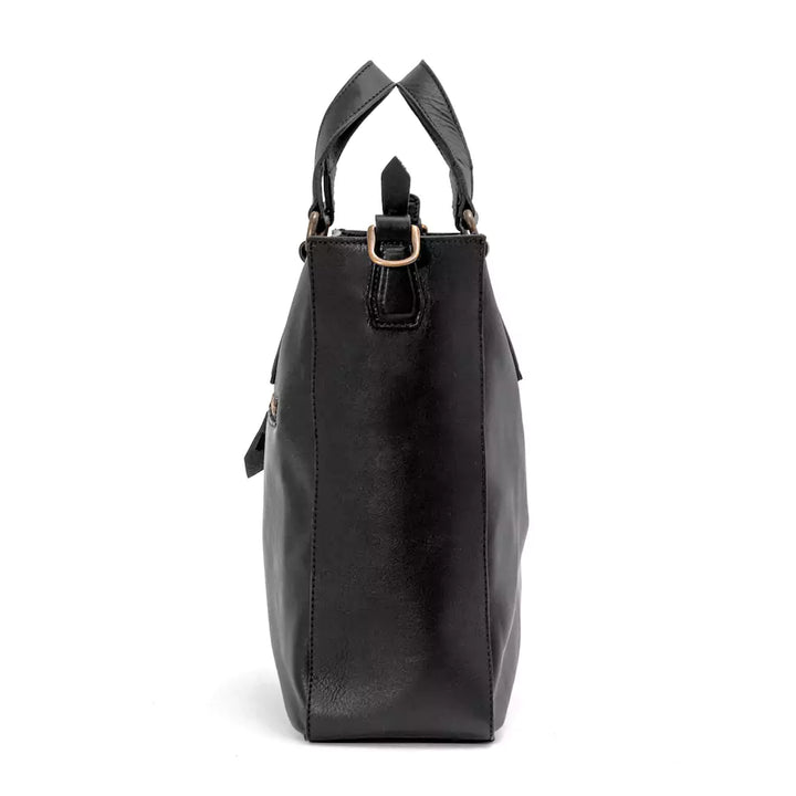 Ellington Leather Market Tote with Zippered Pouch