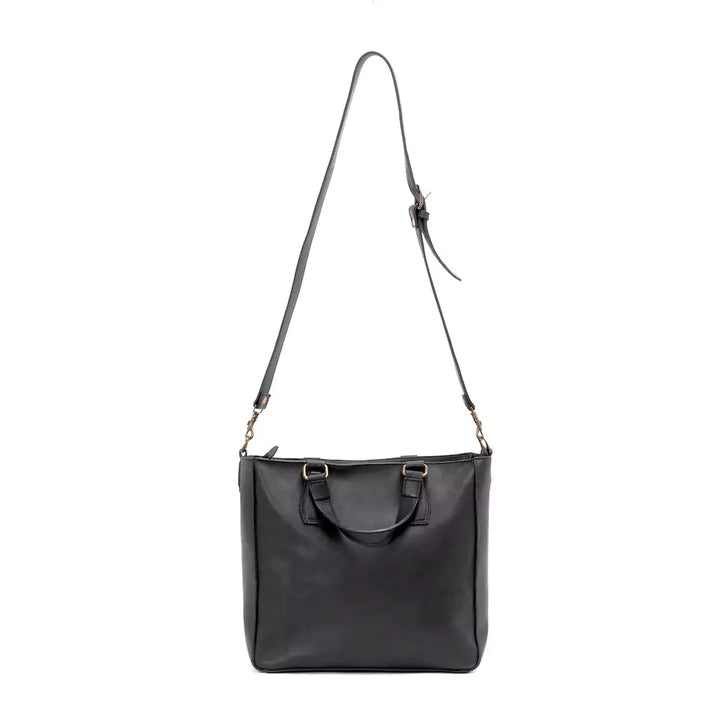 Ellington Leather Market Tote with Zippered Pouch
