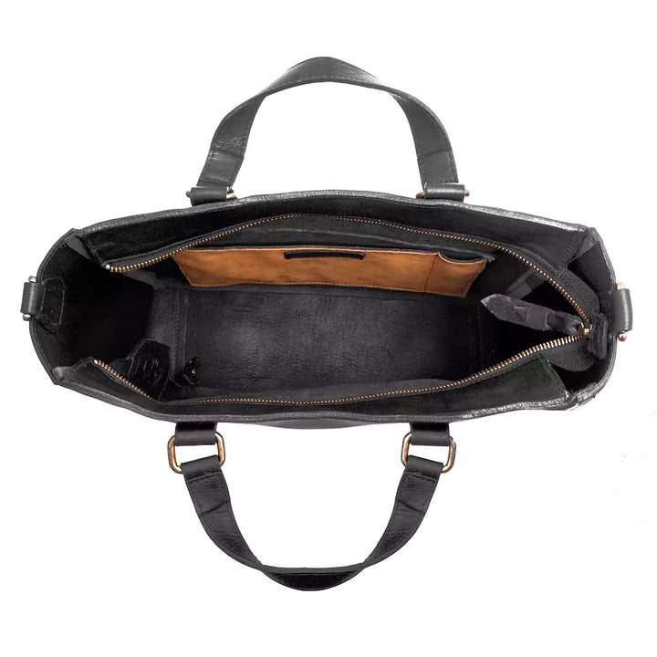 Ellington Leather Market Tote with Zippered Pouch