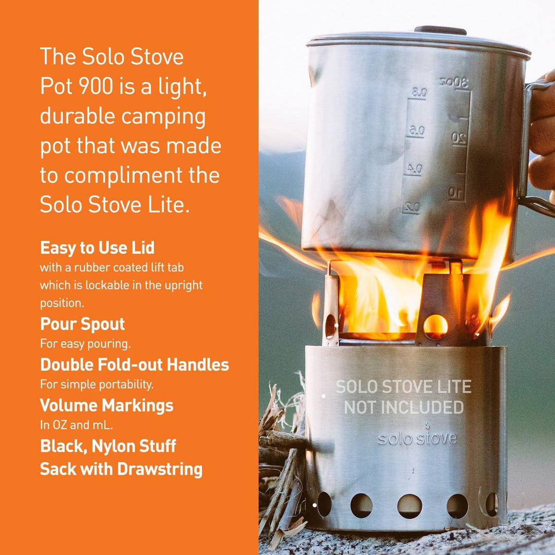 TRAPSKI Solo Stove Pot 900/1800/4000 Stainless Steel Companion Pots | Lightweight Aluminum Pot Holding Tripod | Great Portable Cookware for Backpacking, Camping & Survival Adventures | Deisgned for use with Lite/Titan/Campfire Solo Stoves