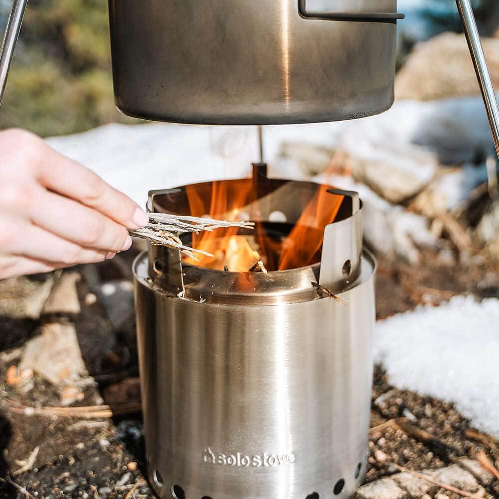 TRAPSKI Solo Stove Lite/Titan/Campfire Camping Stove Portable Stove for Backpacking Outdoor Cooking Great Stainless Steel Camping Backpacking Stove Compact Wood Stove Design-No Batteries or Liquid Fuel Canisters Needed