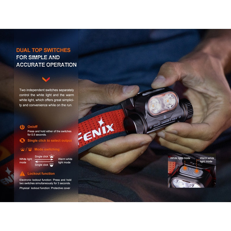 Fenix HM65R-T V2 Rechargeable Lightweight Trail Running Headlamp
