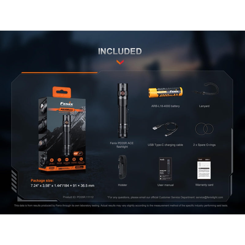 Fenix PD35R ACE Multi-mode Tactical Flashlight + FREE CL01 Mini Lantern