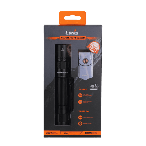 Fenix PD36R Pro 2800 Lumen Flashlight + FREE E03R V2 Keychain Light