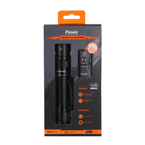 Fenix PD36R Pro 2800 Lumen Flashlight + FREE E03R V2 Keychain Light