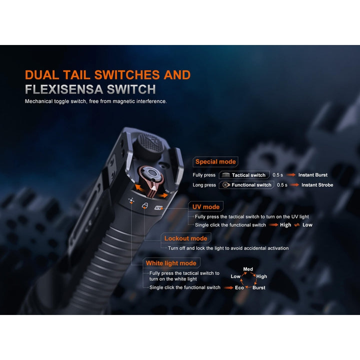 Fenix TK35R Rechargeable High-Performance Tactical Flashlight with UV Output