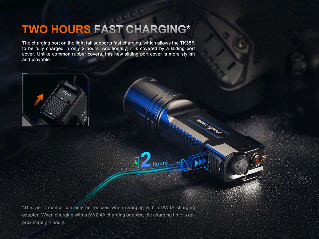 Fenix TK35R Rechargeable High-Performance Tactical Flashlight with UV Output
