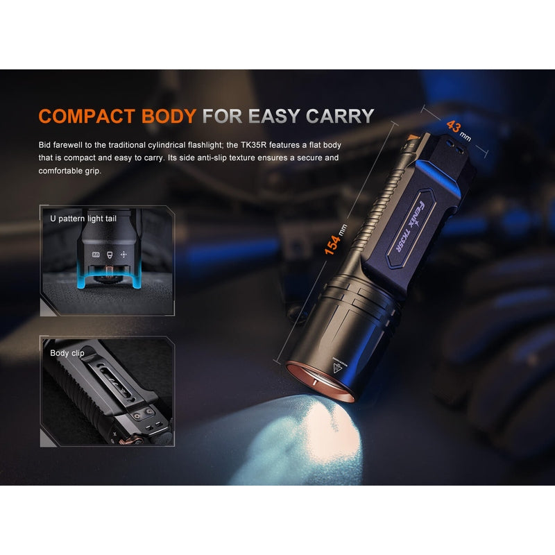 Fenix TK35R Rechargeable High-Performance Tactical Flashlight with UV Output