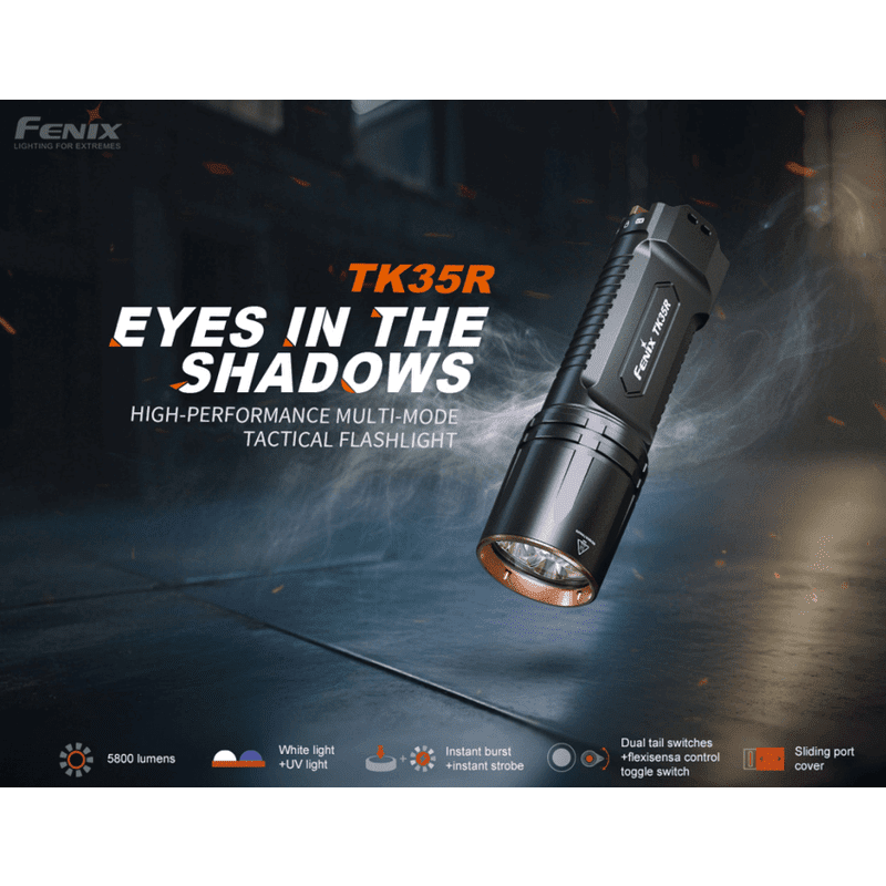 Fenix TK35R Rechargeable High-Performance Tactical Flashlight with UV Output