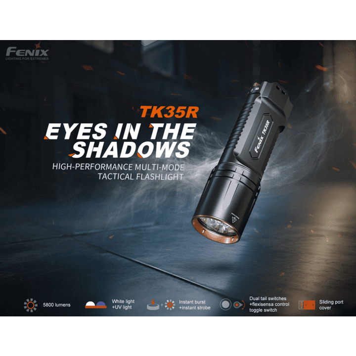 Fenix TK35R Rechargeable High-Performance Tactical Flashlight with UV Output