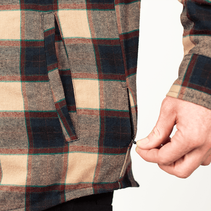 Handup Flannel Jacket - Navy/Tan Plaid