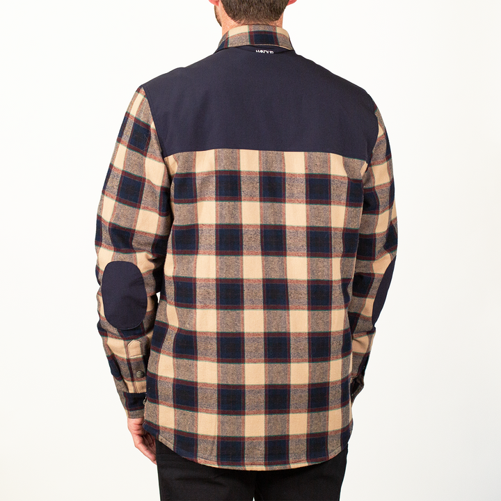 Handup Flannel Jacket - Navy/Tan Plaid