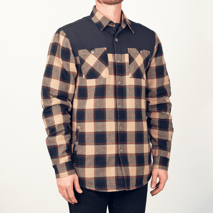 Handup Flannel Jacket - Navy/Tan Plaid