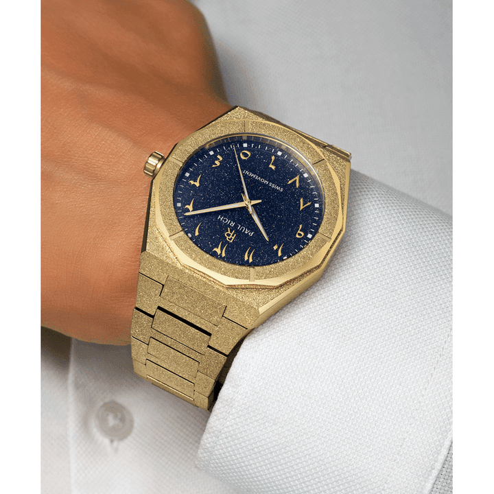 Frosted Star Dust II Desert Gold - Arabic numeral luxury watch