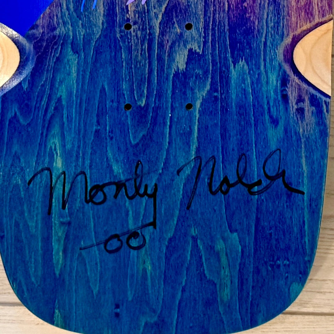 Monty Nolder Stripes ONE OF A KIND, HAND-PAINTED & AUTOGRPAHED Deck 10"x30" 1 of 1